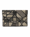 Doha - Geometric Black and Green Envelope Bag