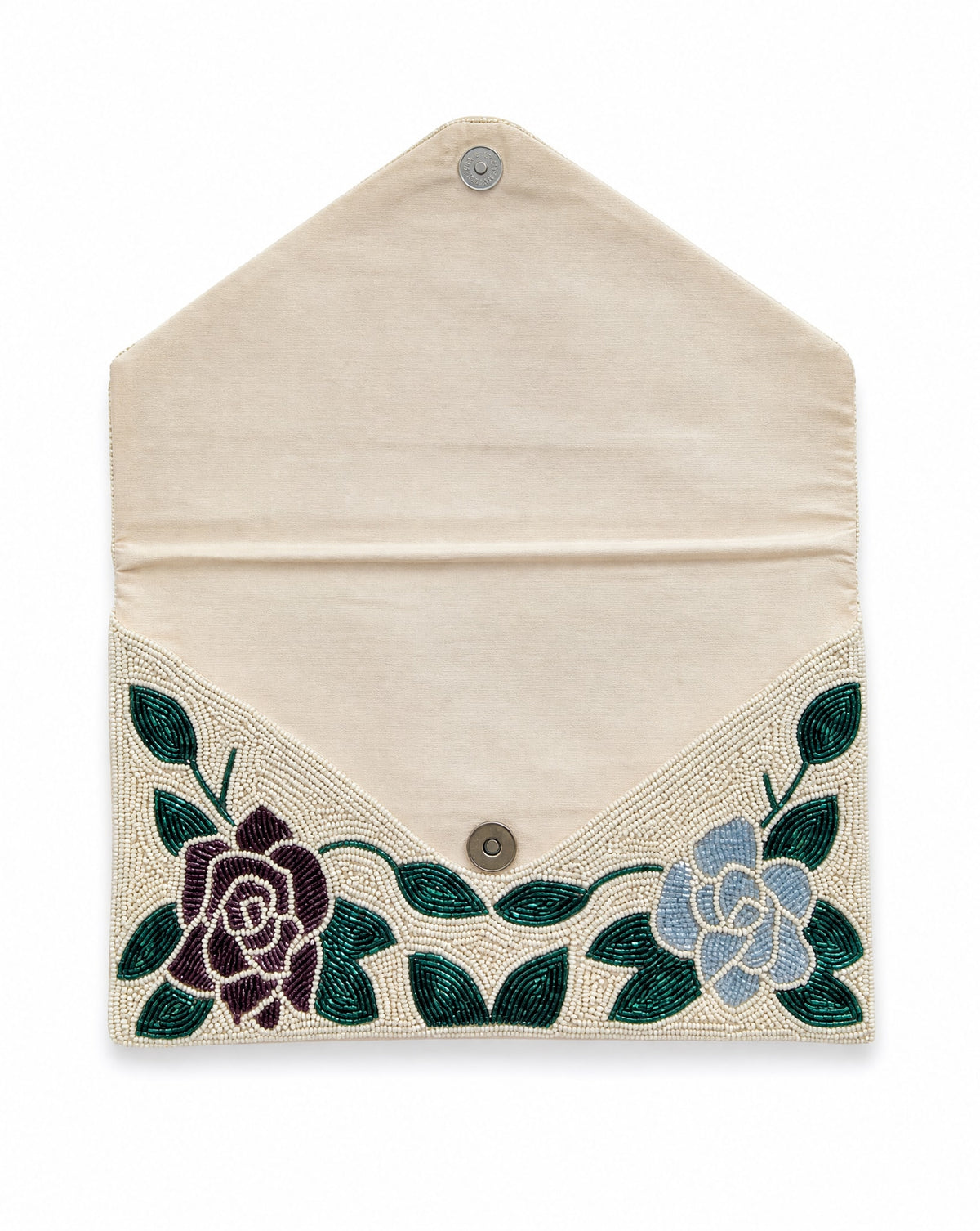 Kashan - Cream Floral Beaded Envelope Bag