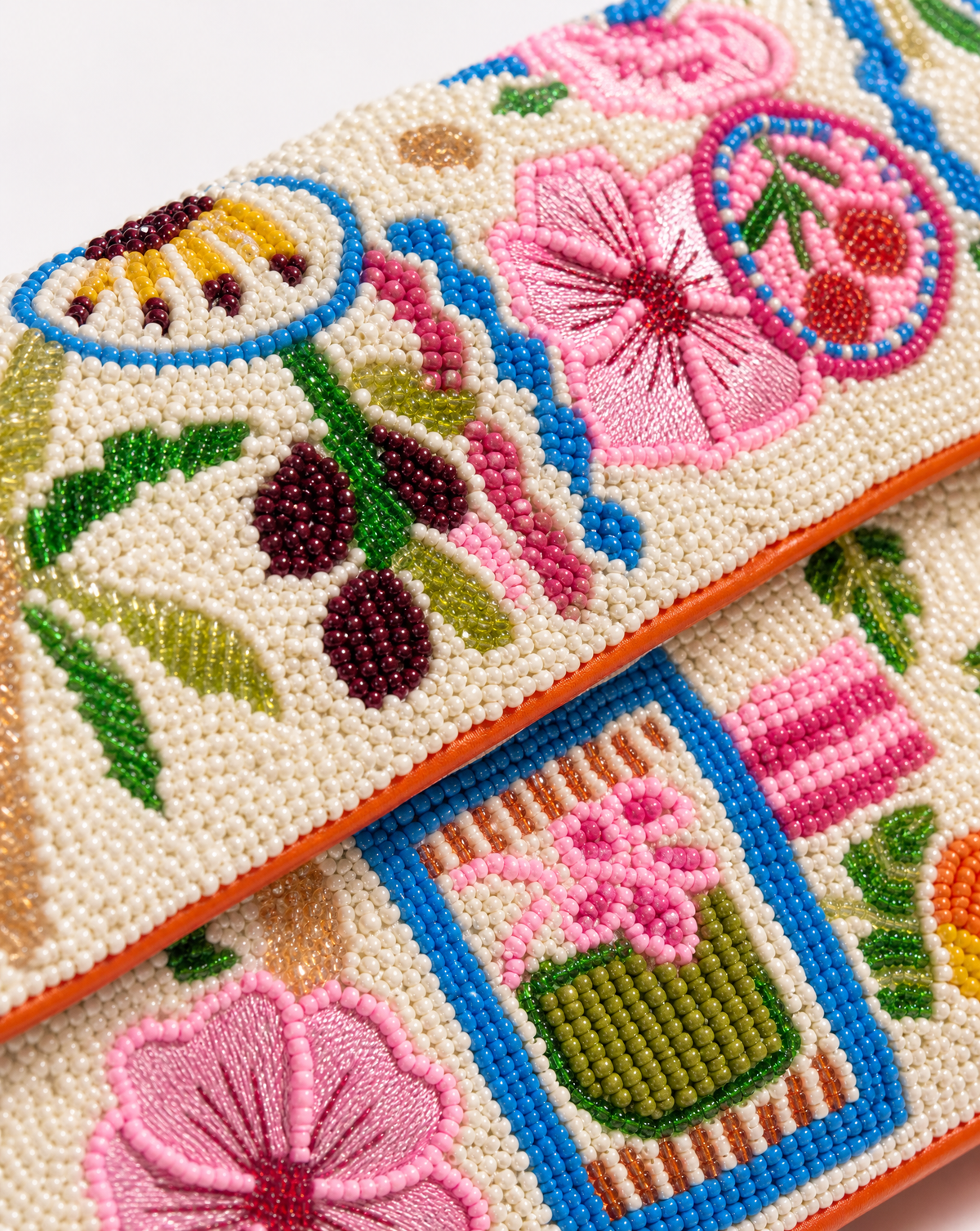 Nevis - Fruit and Flowers Beaded Shoulder Bag | Large