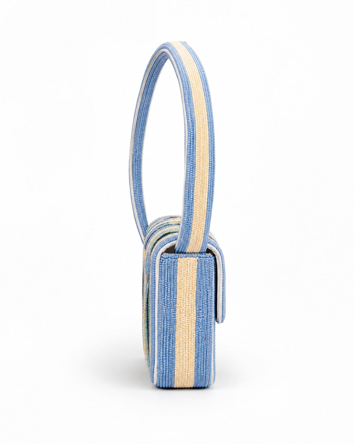 Lisbon  – Blue Sardines Beaded Shoulder Bag | Medium