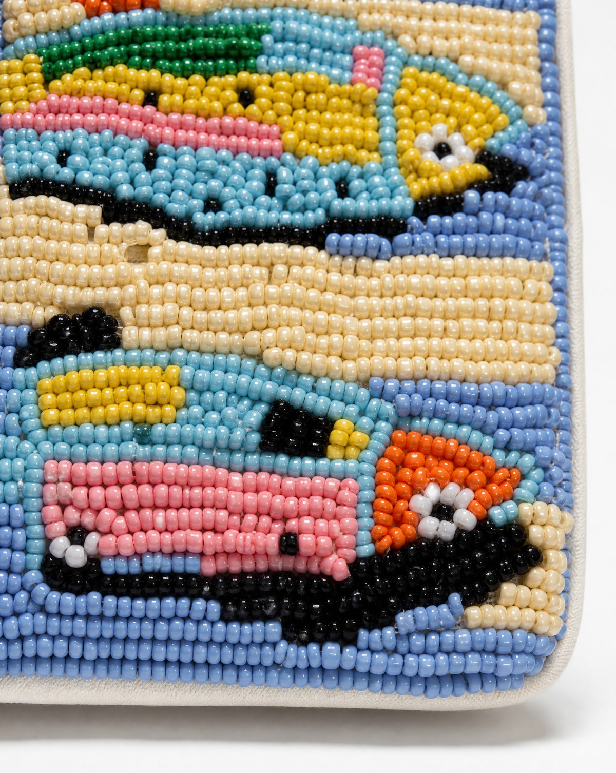 Lisbon  – Blue Sardines Beaded Shoulder Bag | Medium