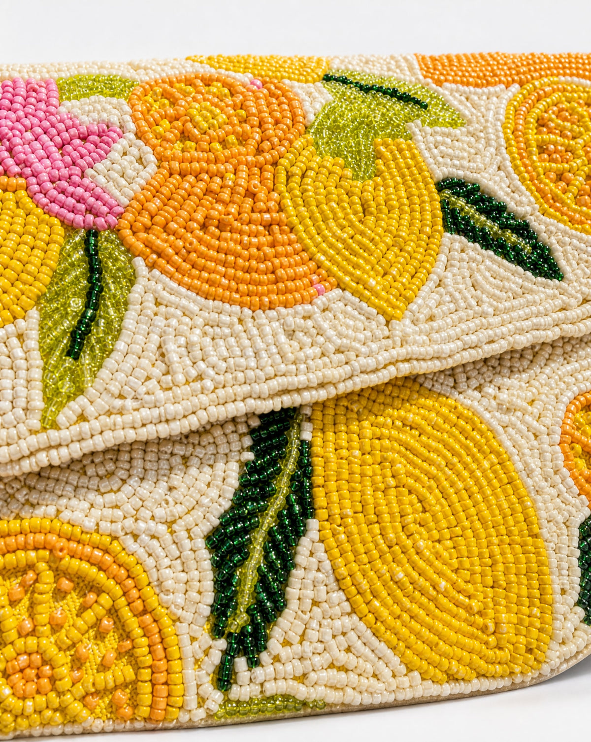 Seville - Oranges and Lemons Beaded Shoulder Bag | Large