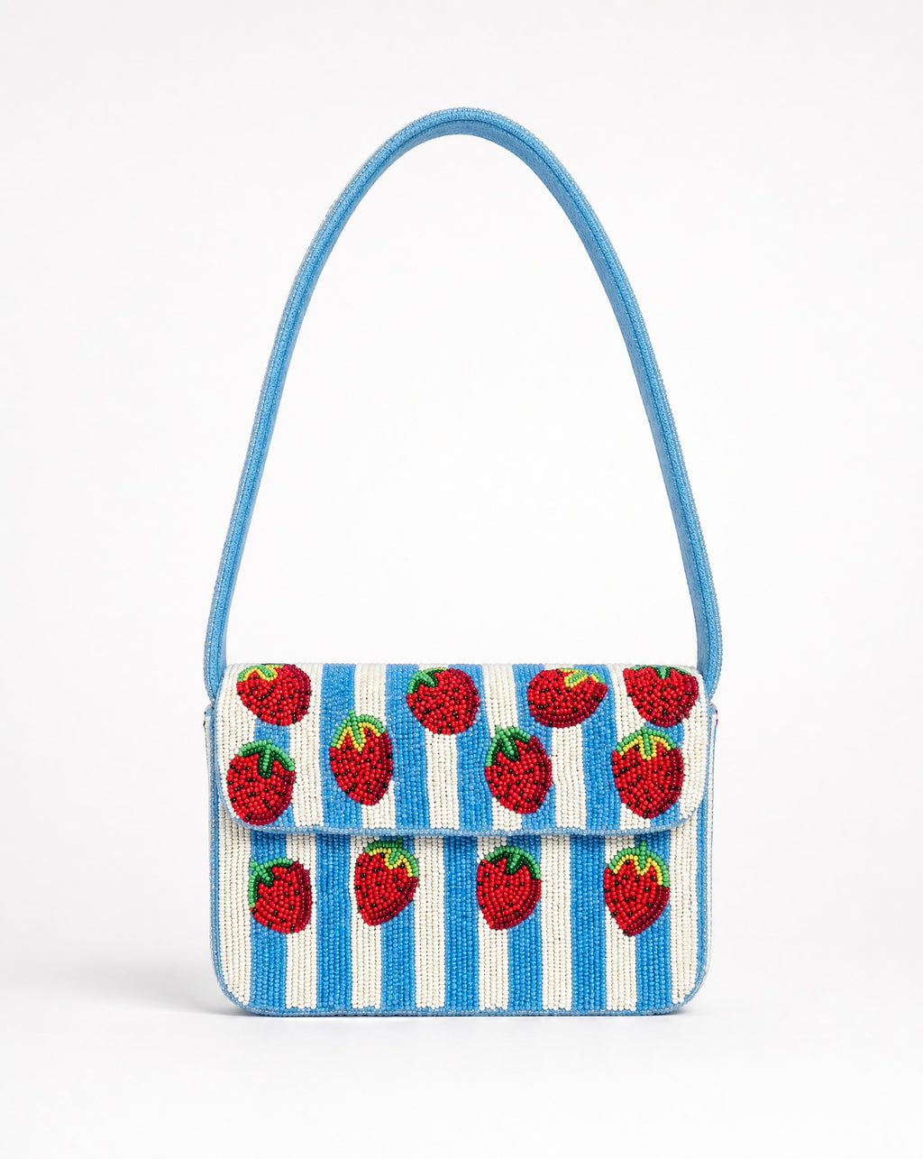 Windsor - Strawberries Beaded Shoulder Bag | Small