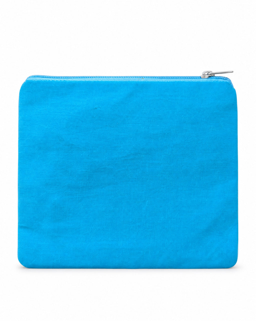 Vacay Fund beaded coin purse - reverse view showing plain turquoise fabric