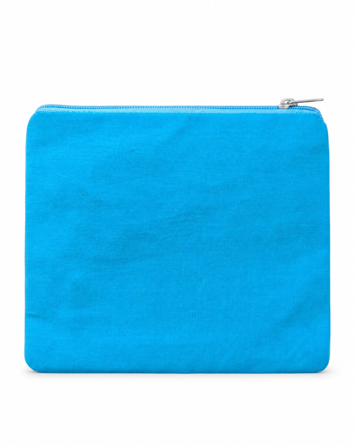 Vacay Fund beaded coin purse - reverse view showing plain turquoise fabric