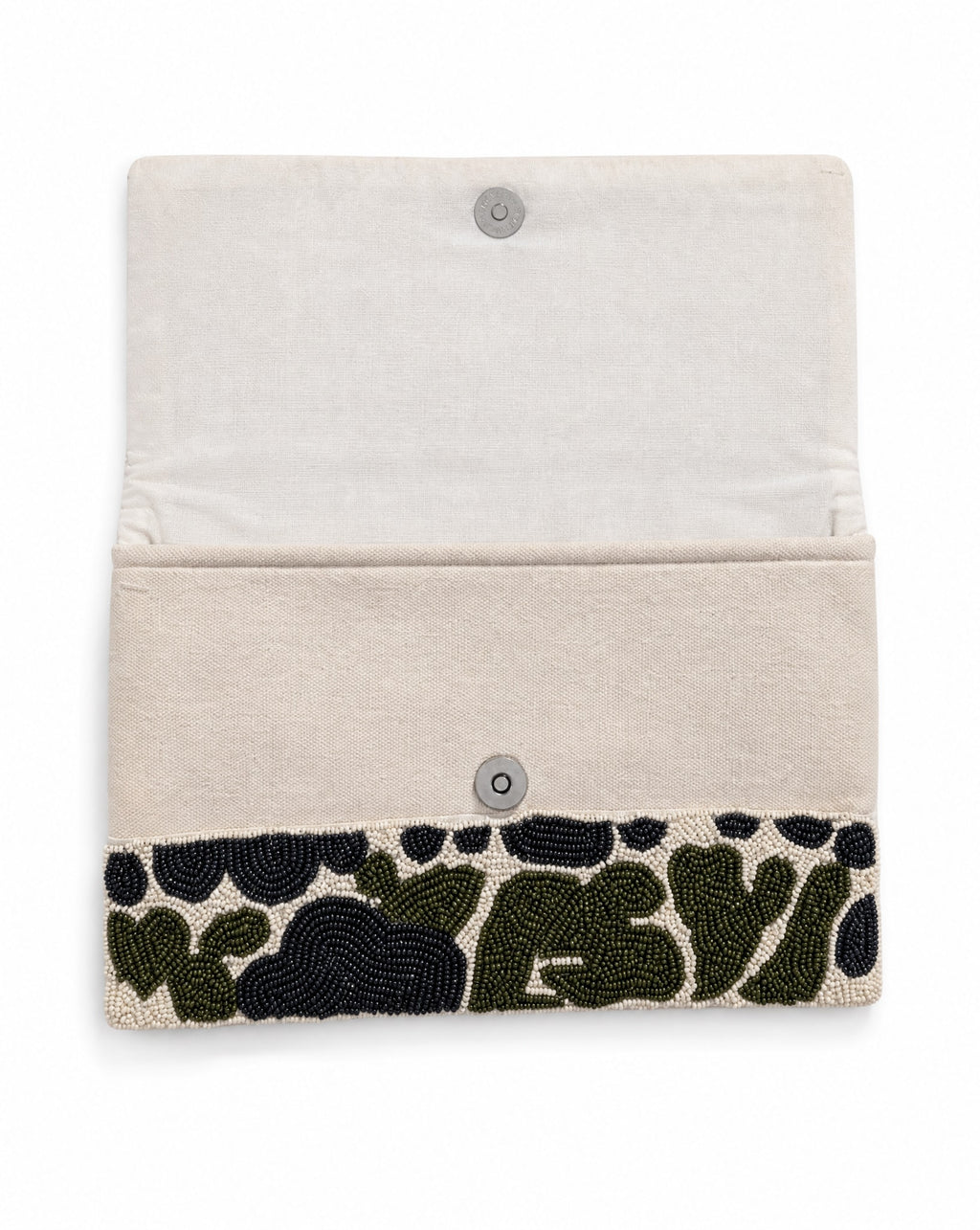 Oasis - Sage & Ivory Floral Beaded Envelope Bag