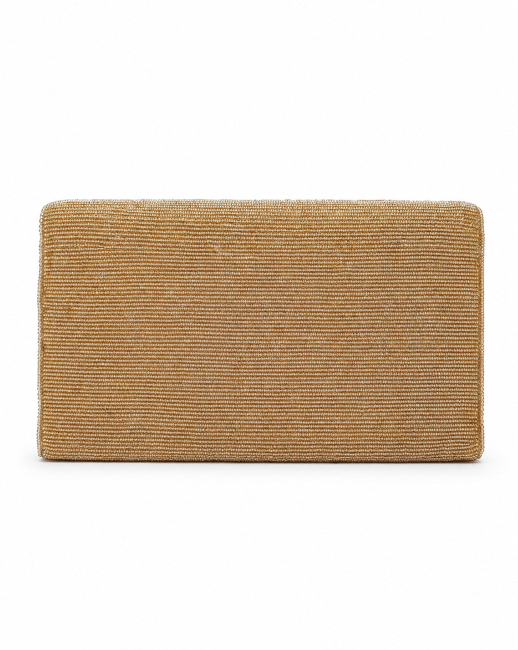 Cairo gold crystal beaded envelope clutch – reverse view