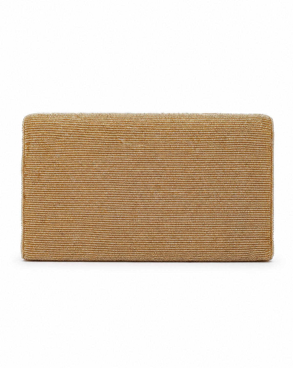 Cairo gold crystal beaded envelope clutch – reverse view