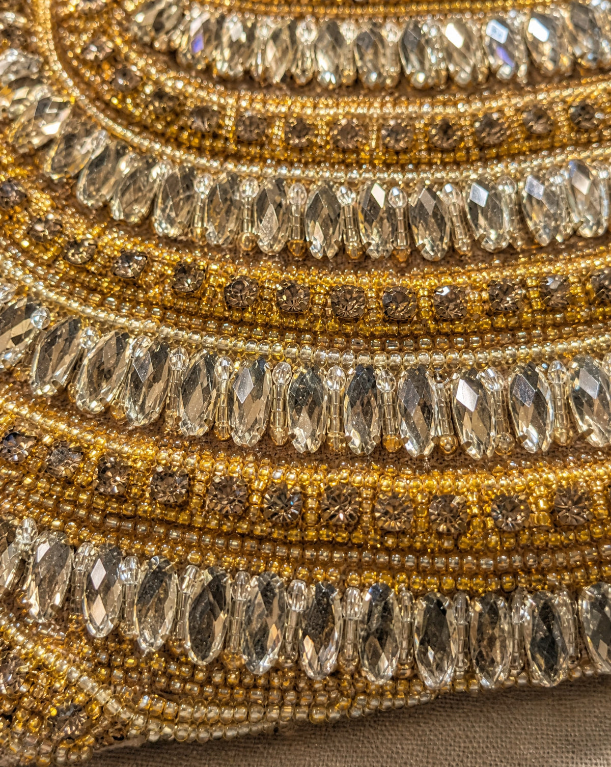 Cairo – Gold Crystal Beaded Envelope Clutch