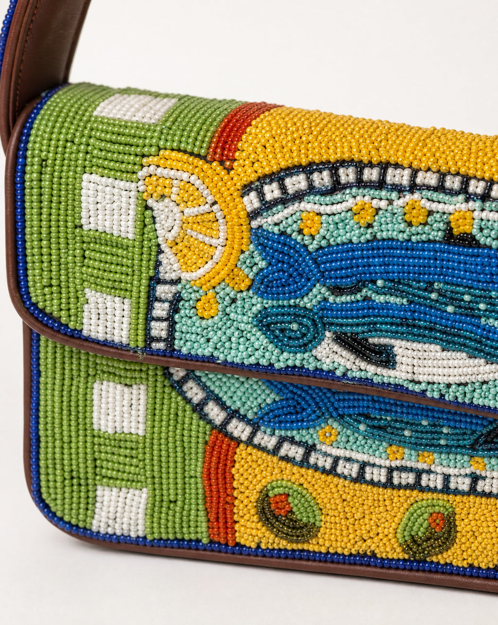 Portofino – Blue Beaded Shoulder Bag | Extra Large