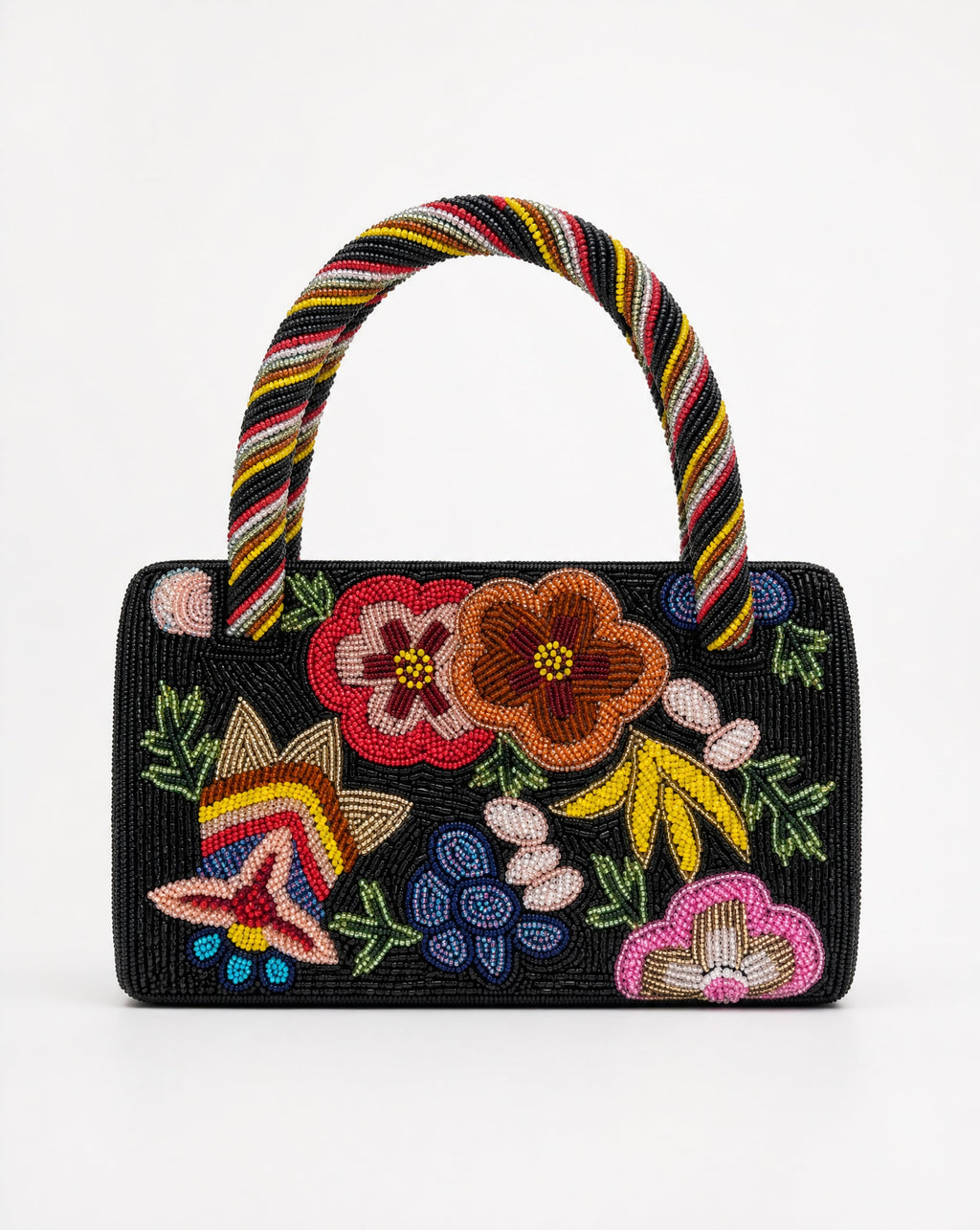 Savaii floral beaded barrel bag – back view