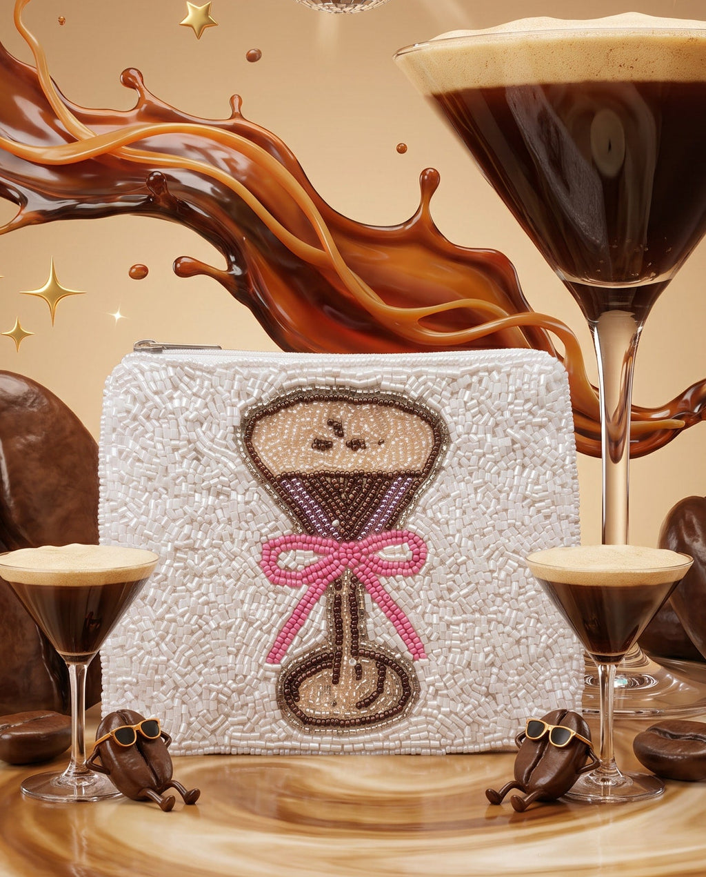 Espresso Martini Beaded Coin Purse