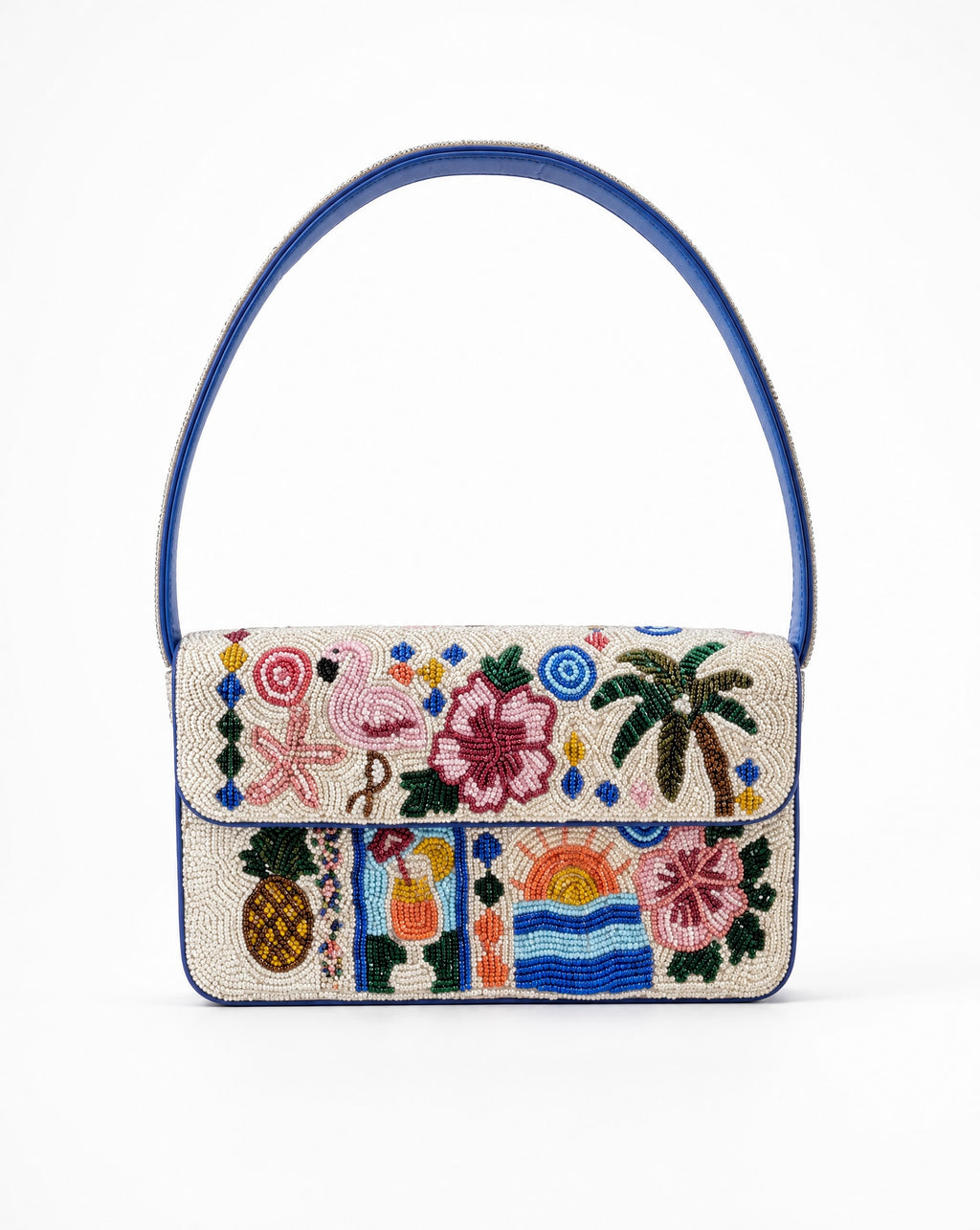 Coron – Blue Island Beaded Shoulder Bag | Large