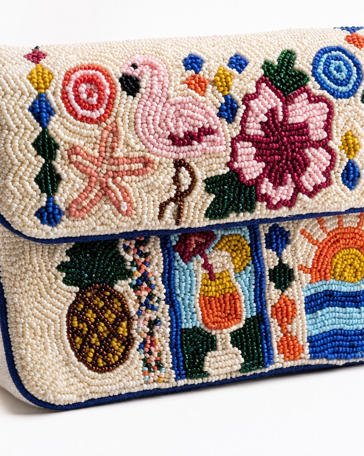 Coron – Blue Island Beaded Shoulder Bag | Large